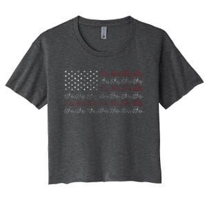 Tractor American Flag Farmer Women's Crop Top Tee