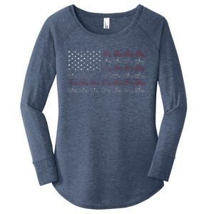 Tractor American Flag Farmer Women's Perfect Tri Tunic Long Sleeve Shirt