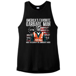 Trump AmericaS Favorite Garbage Man Trump In Trash Truck Ladies PosiCharge Tri-Blend Wicking Tank