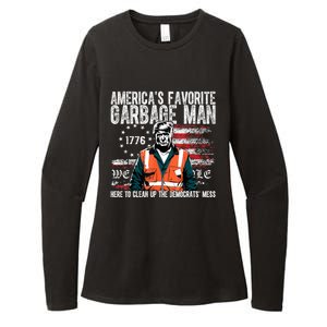 Trump AmericaS Favorite Garbage Man Trump In Trash Truck Womens CVC Long Sleeve Shirt