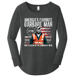 Trump AmericaS Favorite Garbage Man Trump In Trash Truck Women's Perfect Tri Tunic Long Sleeve Shirt