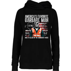 Trump AmericaS Favorite Garbage Man Trump In Trash Truck Womens Funnel Neck Pullover Hood