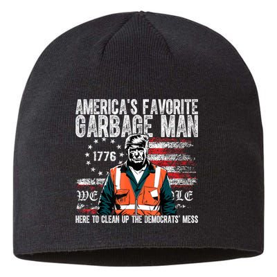 Trump AmericaS Favorite Garbage Man Trump In Trash Truck Sustainable Beanie