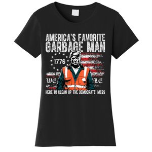 Trump AmericaS Favorite Garbage Man Trump In Trash Truck Women's T-Shirt