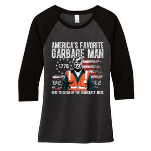 Trump AmericaS Favorite Garbage Man Trump In Trash Truck Women's Tri-Blend 3/4-Sleeve Raglan Shirt