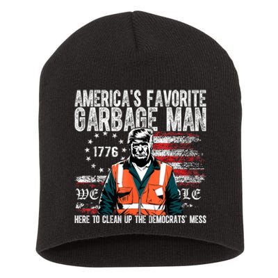 Trump AmericaS Favorite Garbage Man Trump In Trash Truck Short Acrylic Beanie