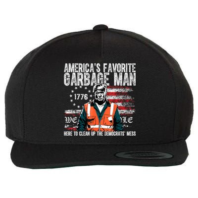 Trump AmericaS Favorite Garbage Man Trump In Trash Truck Wool Snapback Cap