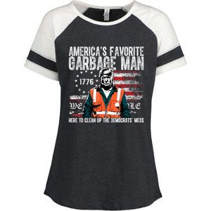 Trump AmericaS Favorite Garbage Man Trump In Trash Truck Enza Ladies Jersey Colorblock Tee