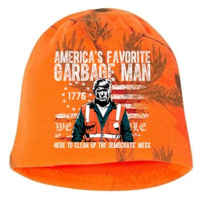 Trump AmericaS Favorite Garbage Man Trump In Trash Truck Kati - Camo Knit Beanie