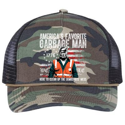 Trump AmericaS Favorite Garbage Man Trump In Trash Truck Retro Rope Trucker Hat Cap