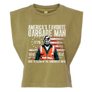 Trump AmericaS Favorite Garbage Man Trump In Trash Truck Garment-Dyed Women's Muscle Tee