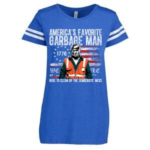 Trump AmericaS Favorite Garbage Man Trump In Trash Truck Enza Ladies Jersey Football T-Shirt