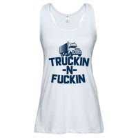 Truckin And Fuckin Funny Trucker Ladies Essential Flowy Tank