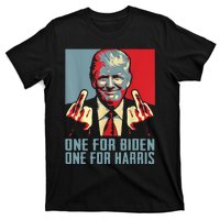 TrumpMiddleFingerBidenHarrisRepublican American Flag T-Shirt