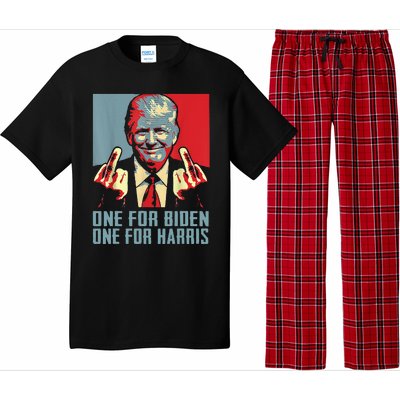 TrumpMiddleFingerBidenHarrisRepublican American Flag Pajama Set