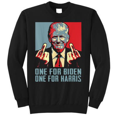 TrumpMiddleFingerBidenHarrisRepublican American Flag Tall Sweatshirt