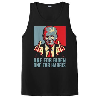 TrumpMiddleFingerBidenHarrisRepublican American Flag PosiCharge Competitor Tank