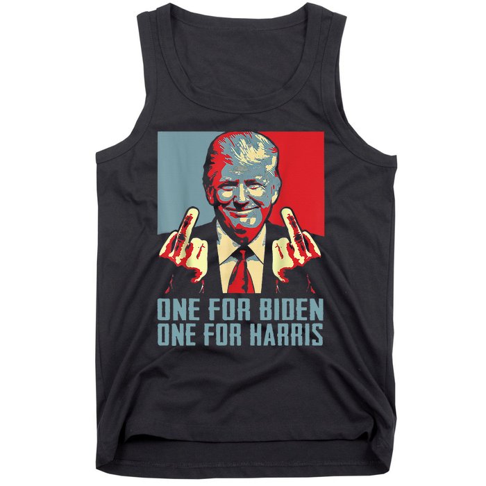 TrumpMiddleFingerBidenHarrisRepublican American Flag Tank Top