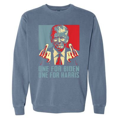 TrumpMiddleFingerBidenHarrisRepublican American Flag Garment-Dyed Sweatshirt