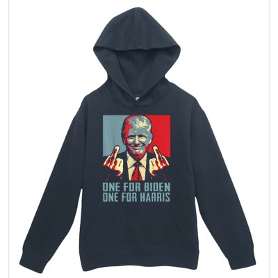 TrumpMiddleFingerBidenHarrisRepublican American Flag Urban Pullover Hoodie