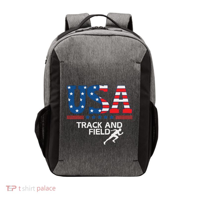 Track And Field United States Flag Usa Sport Track And Field Vector Backpack