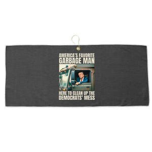 Trump AmericaS Favorite Garbage Man Trump In Trash Truck Large Microfiber Waffle Golf Towel