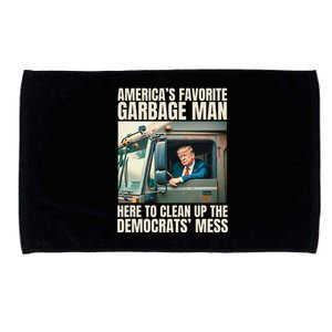 Trump AmericaS Favorite Garbage Man Trump In Trash Truck Microfiber Hand Towel