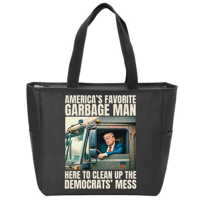 Trump AmericaS Favorite Garbage Man Trump In Trash Truck Zip Tote Bag