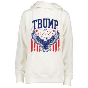 Trump American Flag Pro Trump America Womens Funnel Neck Pullover Hood