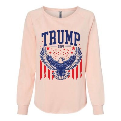 Trump American Flag Pro Trump America Womens California Wash Sweatshirt