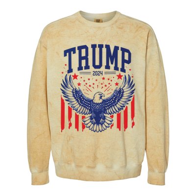 Trump American Flag Pro Trump America Colorblast Crewneck Sweatshirt