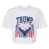 Trump American Flag Pro Trump America Bella+Canvas Jersey Crop Tee