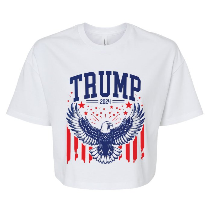 Trump American Flag Pro Trump America Bella+Canvas Jersey Crop Tee