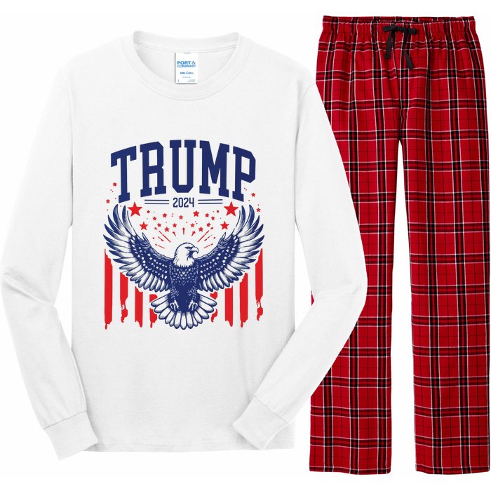 Trump American Flag Pro Trump America Long Sleeve Pajama Set