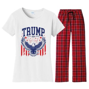 Trump American Flag Pro Trump America Women's Flannel Pajama Set