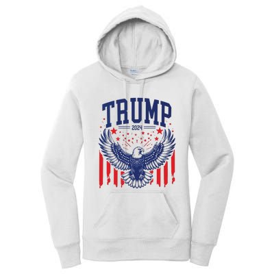 Trump American Flag Pro Trump America Women's Pullover Hoodie