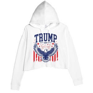 Trump American Flag Pro Trump America Crop Fleece Hoodie