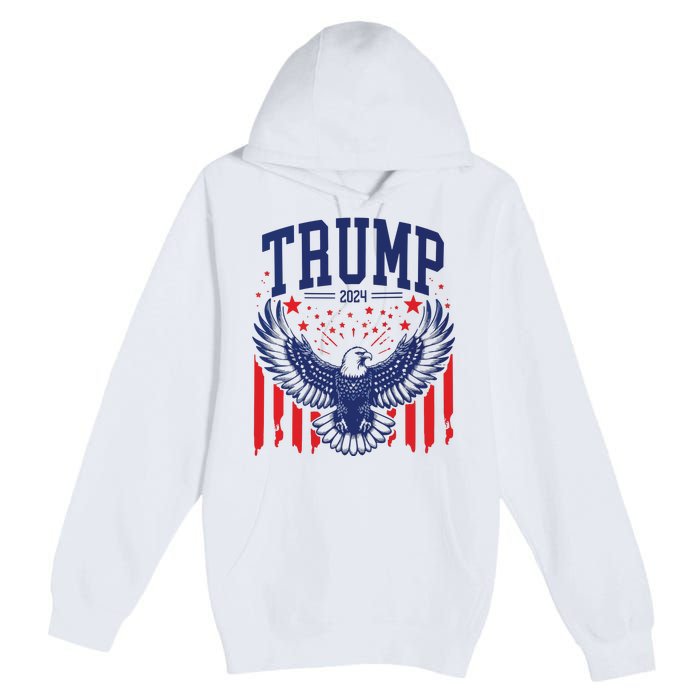 Trump American Flag Pro Trump America Premium Pullover Hoodie