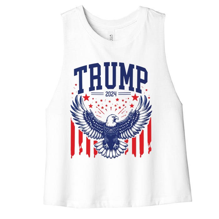 Trump American Flag Pro Trump America Women's Racerback Cropped Tank