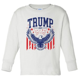 Trump American Flag Pro Trump America Toddler Long Sleeve Shirt