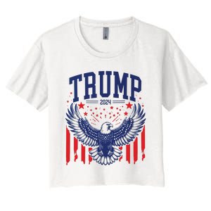 Trump American Flag Pro Trump America Women's Crop Top Tee