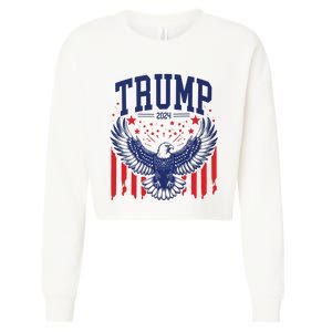 Trump American Flag Pro Trump America Cropped Pullover Crew