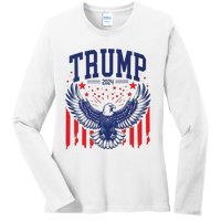 Trump American Flag Pro Trump America Ladies Long Sleeve Shirt