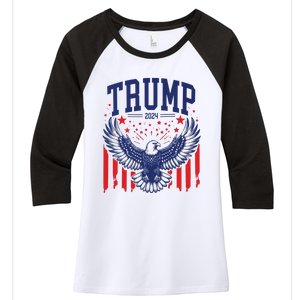 Trump American Flag Pro Trump America Women's Tri-Blend 3/4-Sleeve Raglan Shirt