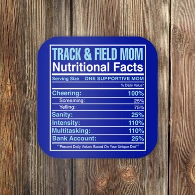 Track And Field Mom Nutritional Facts Marathon Runners Mama Gift Coaster