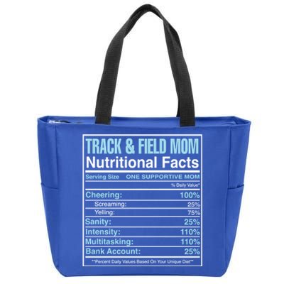 Track And Field Mom Nutritional Facts Marathon Runners Mama Gift Zip Tote Bag