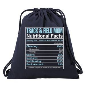 Track And Field Mom Nutritional Facts Marathon Runners Mama Gift Drawstring Bag