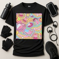 Trippy American Flag Pattern Performance Shirt