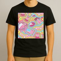 Trippy American Flag Pattern T-Shirt
