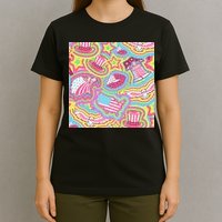 Trippy American Flag Pattern T-Shirt